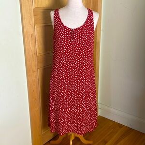 Jackpot by Carli Gry Red White Polka Dot Sleeveless Midi Dress, Size XL